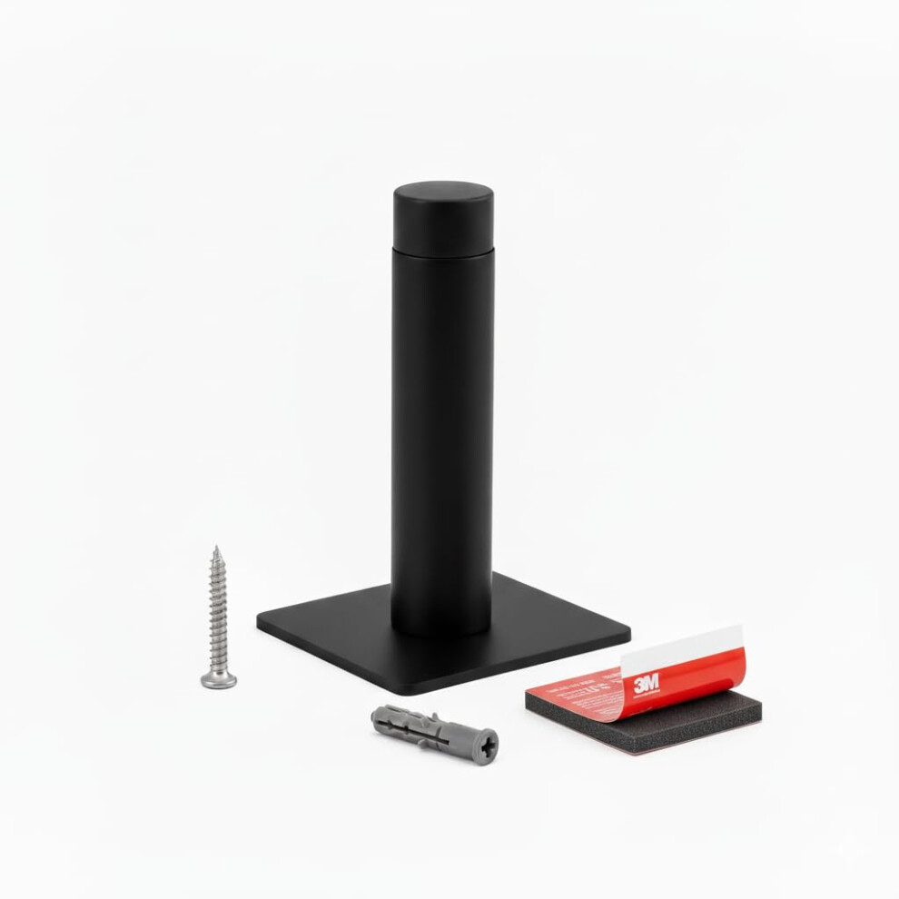 3M Self Adhesive Door Stop, 2-In-1 Installation With Tape Or Screws, Floor And Wall Mounted Door Stopper With Noise Dampening Rubber, Door Stoppers 5051226610677