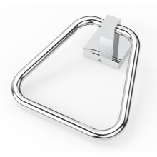 WZRUA Towel Ring Hand Towel Holder Wall Mounted, Chrome SUS304 Stainless Steel Rustproof Towel Holder for Bathroom (Square Base)