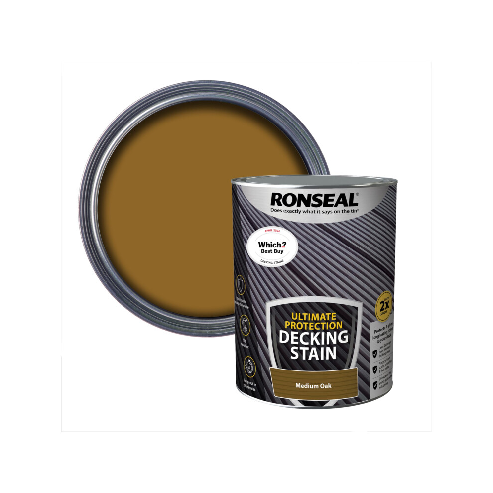 Ronseal Ultimate Protection Decking Stain Medium Oak 5L