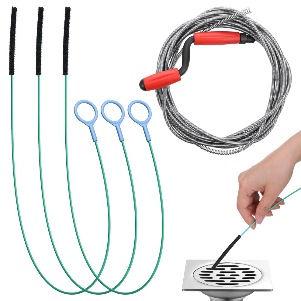 Tranrantic Drain Snake Unblocker Tool, 5M & 3X1.3m Plumbers Snake For Kitchen Sink, Toilet, Bathtub, Sewer, Bathroom Drain Cleaning 5051226640445