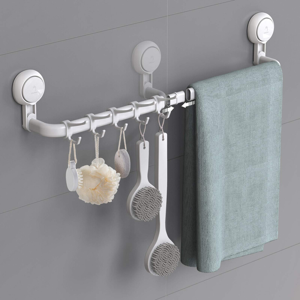 Ulinek Towel Rail Suction Cup, Bath Towel Bar 64Cm / 36Cm Sucker Hook No Drilling Wall Mounted Towel Rack Reusable With Powerful Force Towel Holder 5051226636424