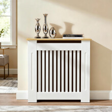 Tall Radiator Cover 90cm high, External 92cm Height Small Heater Covers with Wood Texture Nature Top