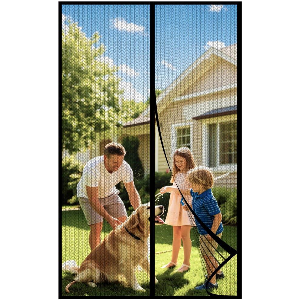 Diker Fly Screens Doors Nets Patio Curtain Insect Mesh For Keeping Out Flies & Bug, Flyscreen French Doors 5051226661228