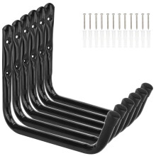 pipabiba Heavy Duty 28cm Large Arm Storage Hooks, 6 Pack Wall Mounted Garage Hanger & Organizer for Ladder, Bike, Chair, Garden Hose, Power Tool