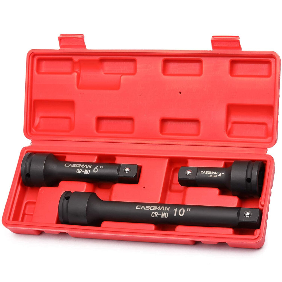 Casoman 3/4Â Drive Impact Extension Bar, Cr-Mo Steel,3-Piece Set, 4Â, 6Â, 10Â Ext. Bar 5051226597121