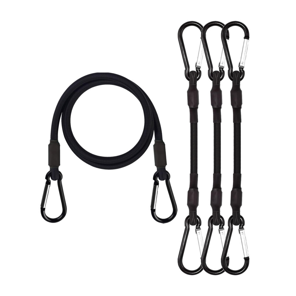 Bungee Cords With Carabiner Clips, 4 Pack 60Cm Long Heavy Duty Carabiner Bungee Cord 5051226632648