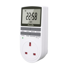 Awootsv Digital Timer Plug Socket with LCD Display 24 Hours/Weekly Indoor Automatic Timer Switch for Lights Plug Socket in Electrical for Home