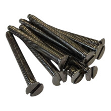 M3.5mm X 40mm Long Black Nickel Electrical Machine Screws for Light Switch Plug Socket - Pack of 10