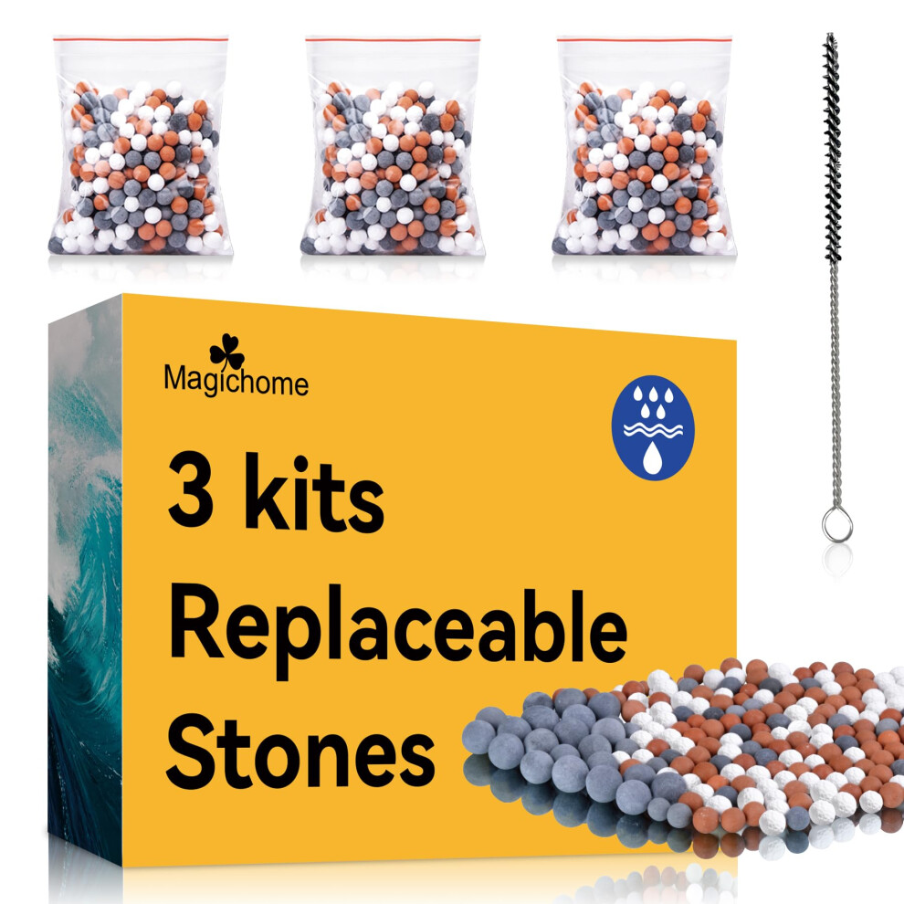 Magichome 3 Packs Negative Ion Mineral Balls Replacement For Hard Water Filteration, Remove Chlorine, Bacteria And Other Impurities 5051226639289