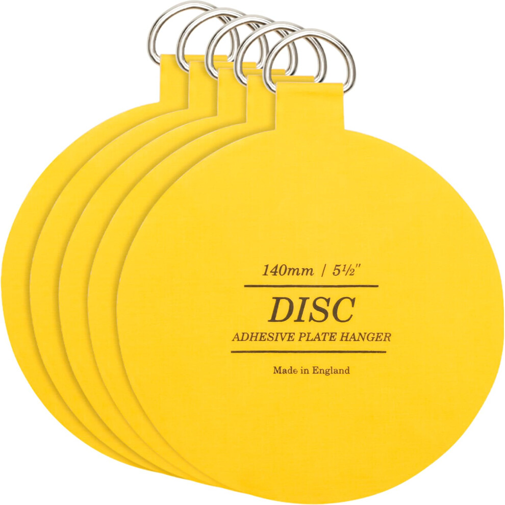 Winsome Disc Hangers For Walls - Strong Invisible Plate Holder Self Adhesive Stick On Hooks - Picture Hanging Wall Holder, 140Mm / 5.5'' (Pack Of 5) 5051226614477