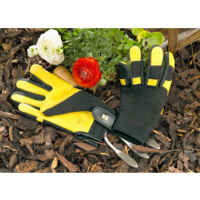 Gold Leaf SOFT TOUCH Deluxe Deerskin Leather Comfortable RHS Gardening Gloves - Gents Size - Great Gift