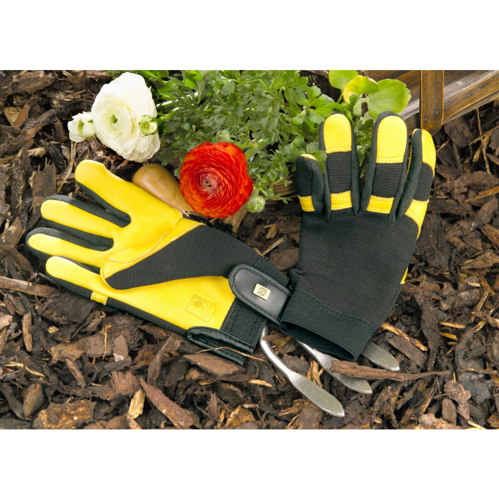 Gold Leaf Soft Touch Deluxe Deerskin Leather Comfortable Rhs Gardening Gloves - Gents Size - Great Gift 5051226613838