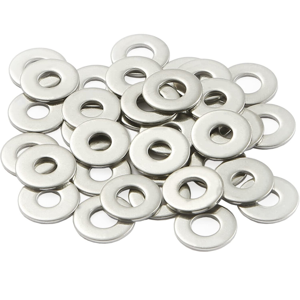 Amlooph M4 Washers, M4 X 9Mm Metal Flat Penny Washer Thickness 0.8Mm- A2 304 Stainless Steel Washers (50 Pack) 5051226642524