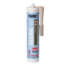 Fome Flex Beige Silicone Sealant [310ml] – Professional Grade, Waterproof & Mould Resistant – For Bathroom, Kitchen, Windows, Showers & More