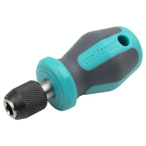 wolfcraft wolfcraft Hand Screwdriver with Bit Socket, Short I 1239000 I for Tight Work Spaces