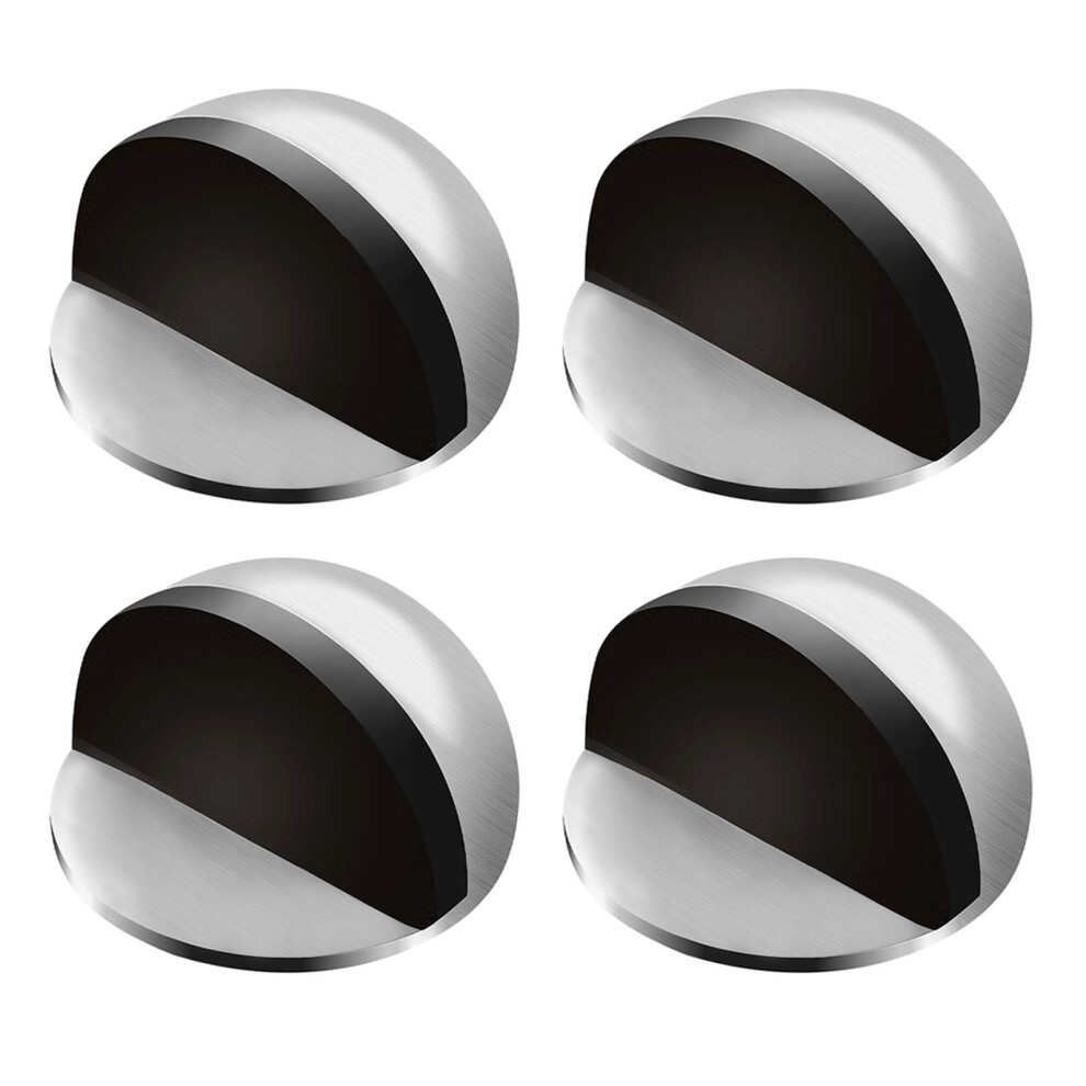 4Pcs Door Stops, Stainless Steel Door Stopper Floor Mounted, Oval Adhesive Door Stop With Adhesive Pads 5051226659911