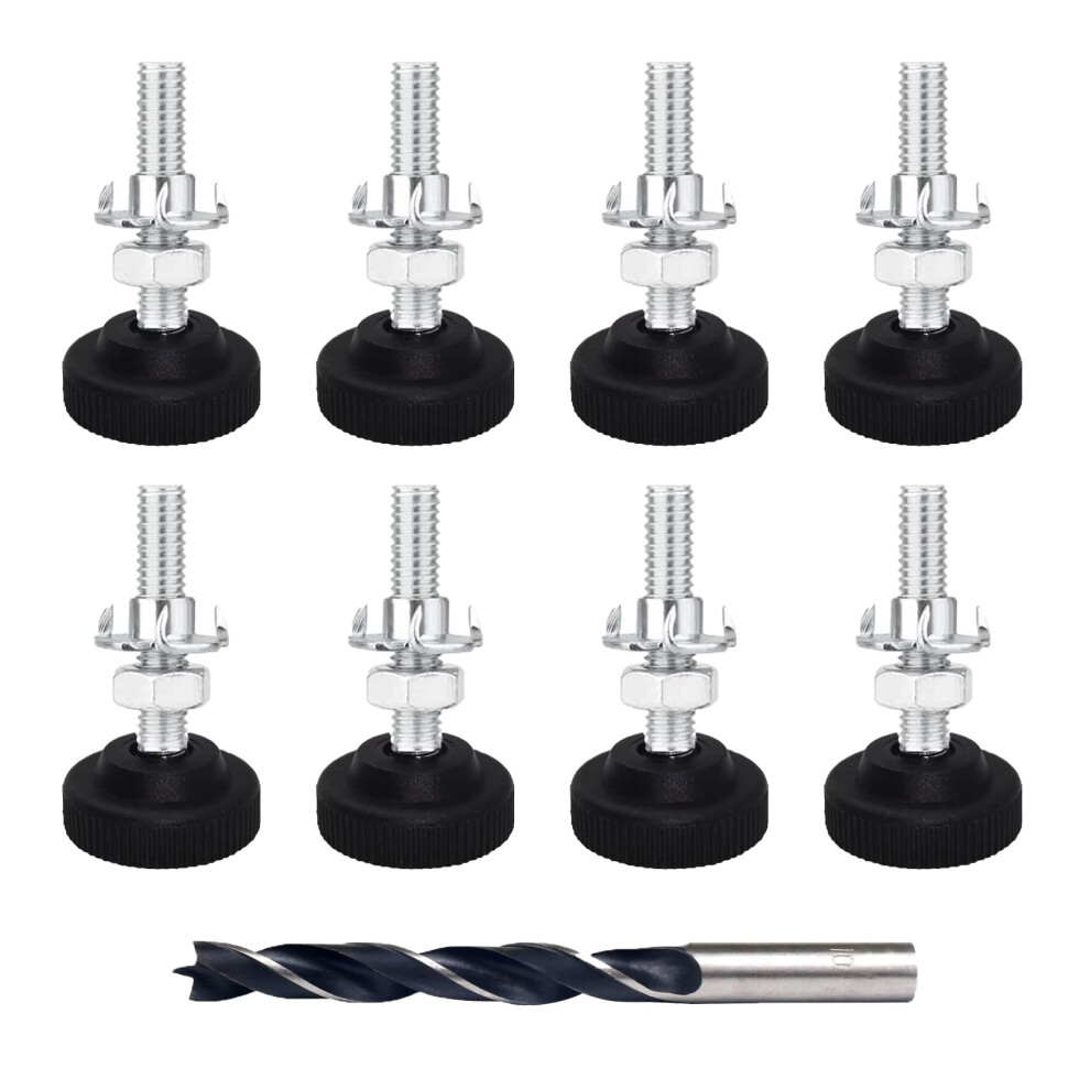 Panexf Furniture Feet Adjustable 8 Pcs Levelling Feet M8 X 50Mm Adjustable Table Legs For Furniture With Metal Drill 5051226626210