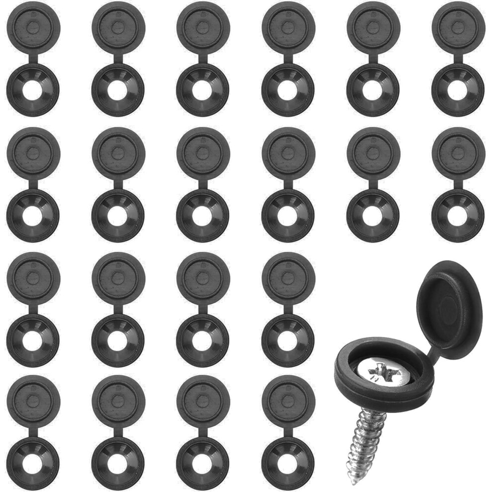 150Pcs Black Screw Caps Hinged Plastic Screw Cover Caps For M4-M 8 Screws 5051226627378
