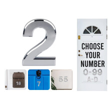 3'' Chrome Effect Door Numbers 0-99 Stick On Door Number House Numbers ABS Self Adhesive Silver 3D House Numbers For Doors, Mail Boxes