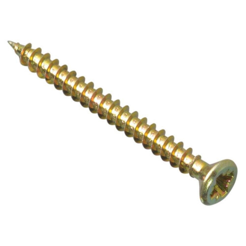 Forgefix ForgeFix Multi-Purpose Single Thread Screws | 3.5x50mm | Zinc Yellow Passivated | Box 200