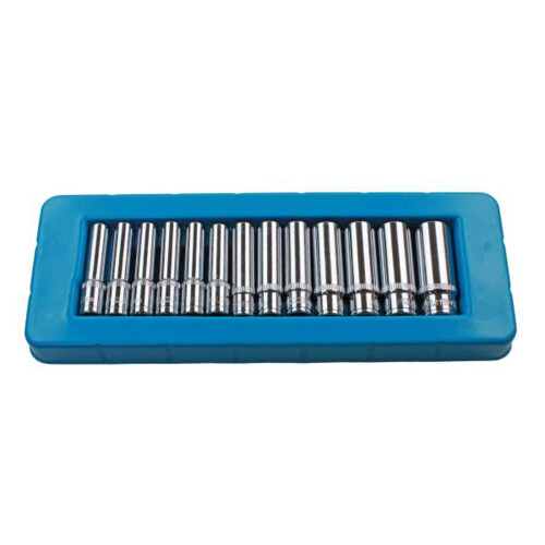 us pro US PRO Professional 13 Piece 1/4" Single Hex Deep Socket Set 4-14mm B1388