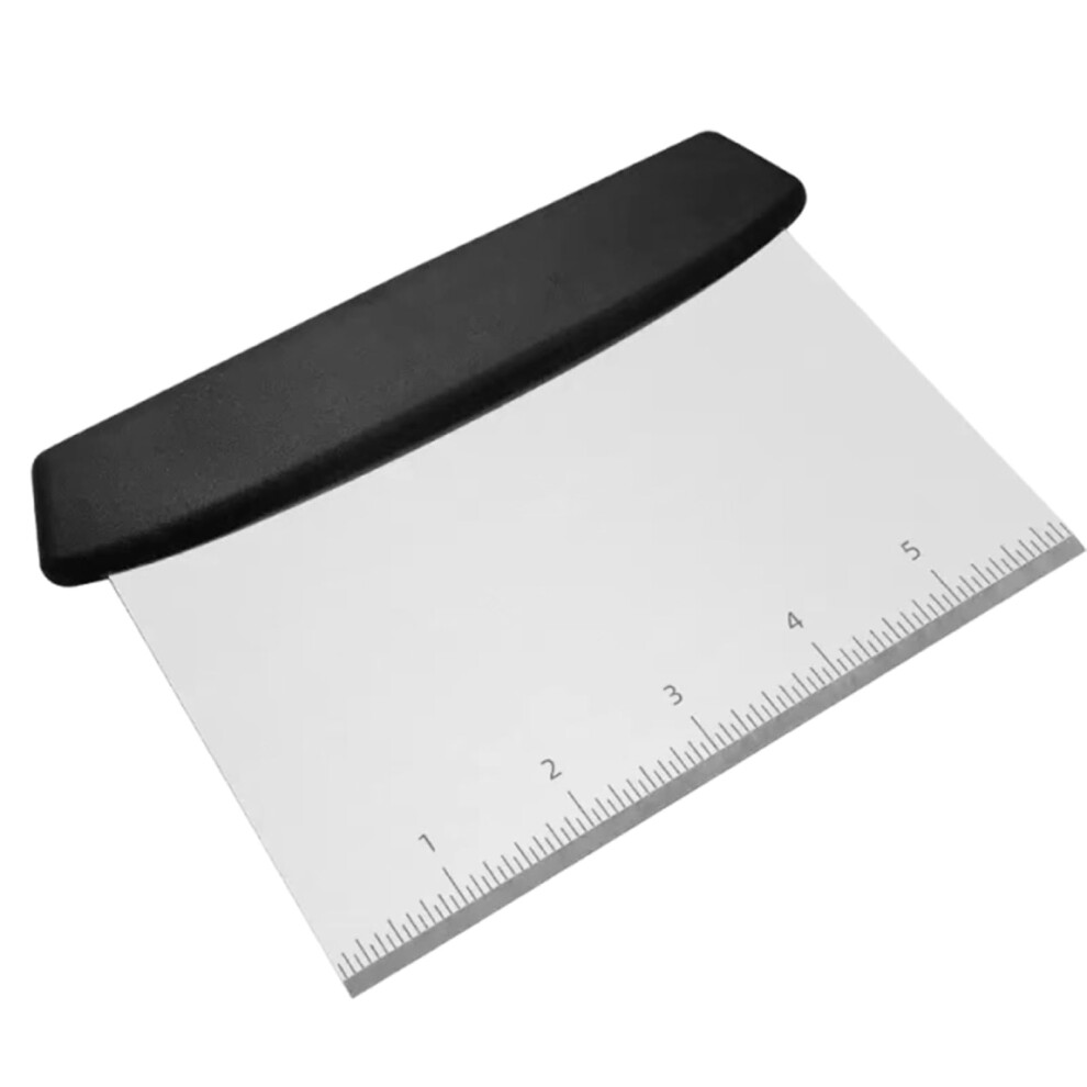 Hao Zhu Dough Scraper Cutter, Stainless Steel Dough Scraper With Handle And Measuring Scale, Counter Scraper With Food Grade Stainless Steel Blade 5051226590771