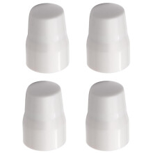 Merriway BH01946 (4 Pcs) Universal Push-Fit White Plastic Radiator Cap - Pack of 4 Pieces