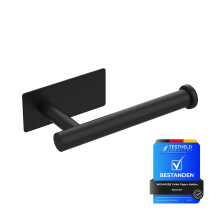 Ibergrif MK34052B Black Chrome Toilet Roll Holder Wall Mounted, Self Adhesive Toilet Paper Holder for Bathroom & Kitchen, Waterpro