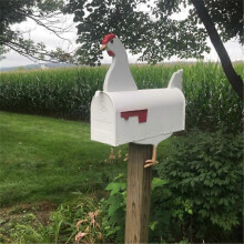 (Chicken) Metal Animal Mailbox Farm Animal Mailboxes For And Outside Garden Decor