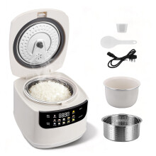 2L Rice Cooker, 10 in 1 Low Carb Cooker with Steamer, Healthy Non-stick Coating Small Rice Maker, 24H Delay Timer, 8H Keep Warm, for 1-3 People