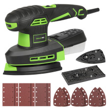GALAX PRO 250W 2-in-1 Detail Sanders and Sheet Sanders, 6000-12000 RPM 6 Variable Speed Multi-Function Sander with Dust Box