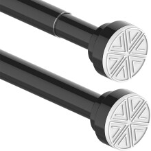 Tension Rod Curtain Poles No Drilling Shower Curtain Rail Extendable Shower Curtain Pole No Drill Curtain Pole for Bathroom, Window, Door, Closet
