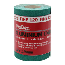 ProDec 5m Roll 120 Grit Fine Grade Green Aluminium Oxide Abrasive Sanding