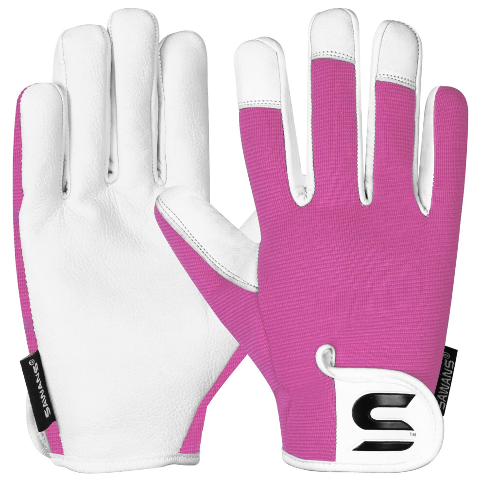 Sawans Leather Gardening Gloves Ladies And Mens Thorn Proof Garden Gloves For Women And Men Ideal Gardening Gifts Durable Goatskin Work Gloves 5051226652295