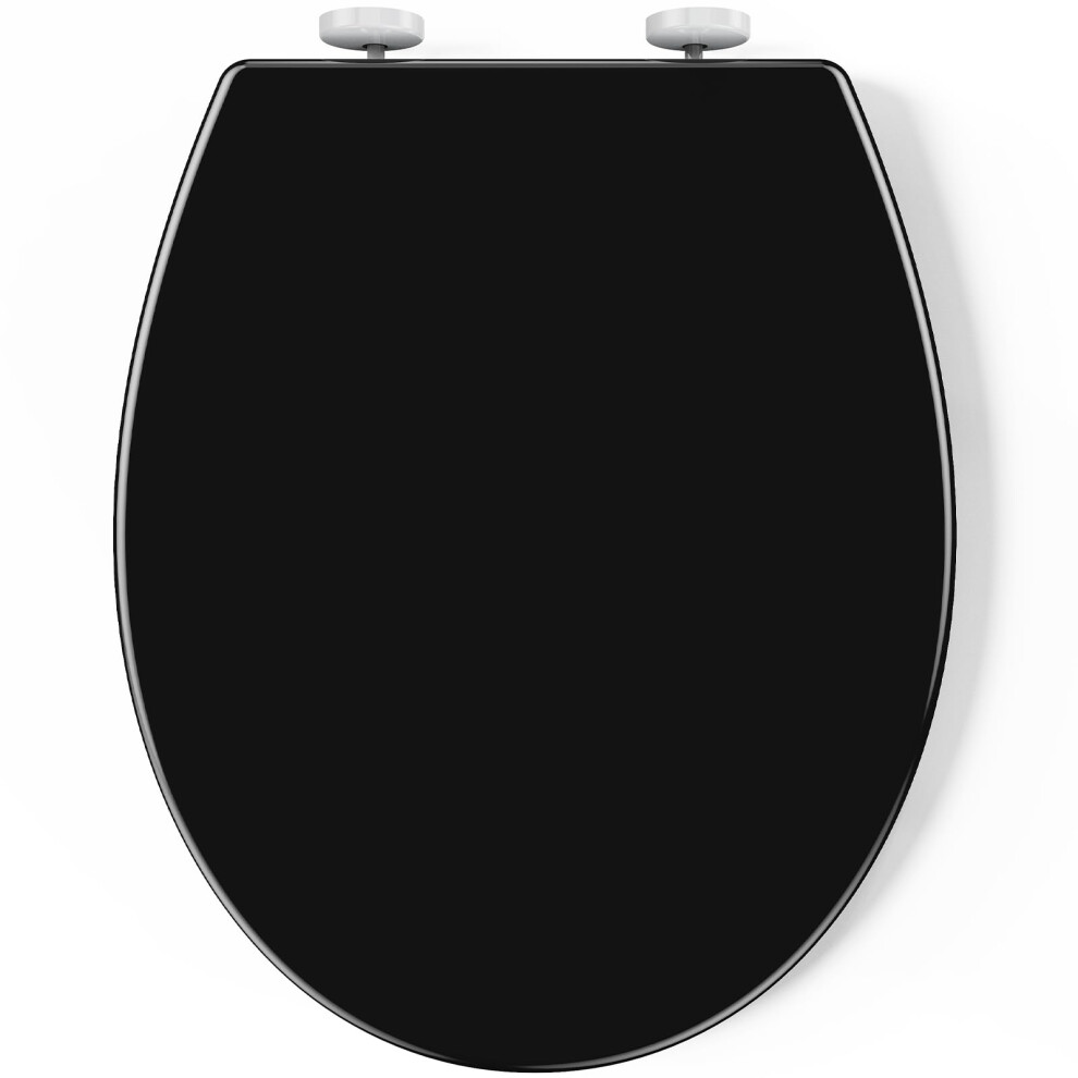 Pipishell Soft Close Toilet Seat, Toilet Seat With Quick Release For Easy Clean,O Shape (Black) 5051226634918