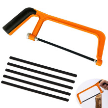 Mini Hacksaw 6 in with 5 Manganese Steel Blade, 150mm Cut Hack Saw Set, Cutting Hand Saw (Orange)