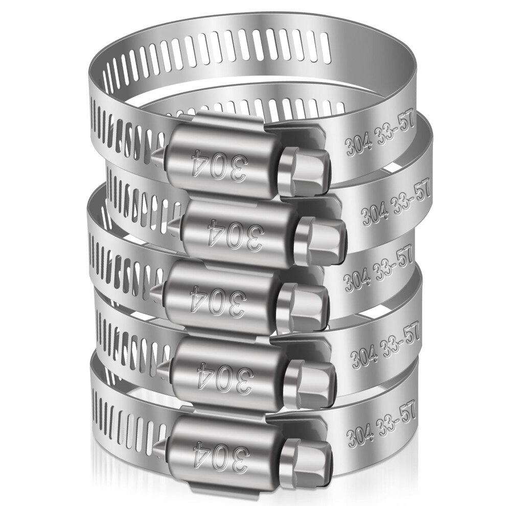 Caianwin 6 Pcs Hose Clips 35-57Mm Adjustable 304 Stainless Steel Hose Clamp For Automotive,Mechanical,Agriculture 5051226624308