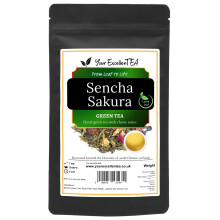 Sencha Sakura Loose Leaf Green Tea with Cherry & Floral Notes (100g) - Sencha Sakura Blend, Cherry Blossom Style