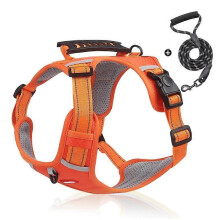 (L, Orange) Chewie Cozy Harness, Getchewie Dog Harness, Get Chewie with Reflective Pet Chest 1.5m