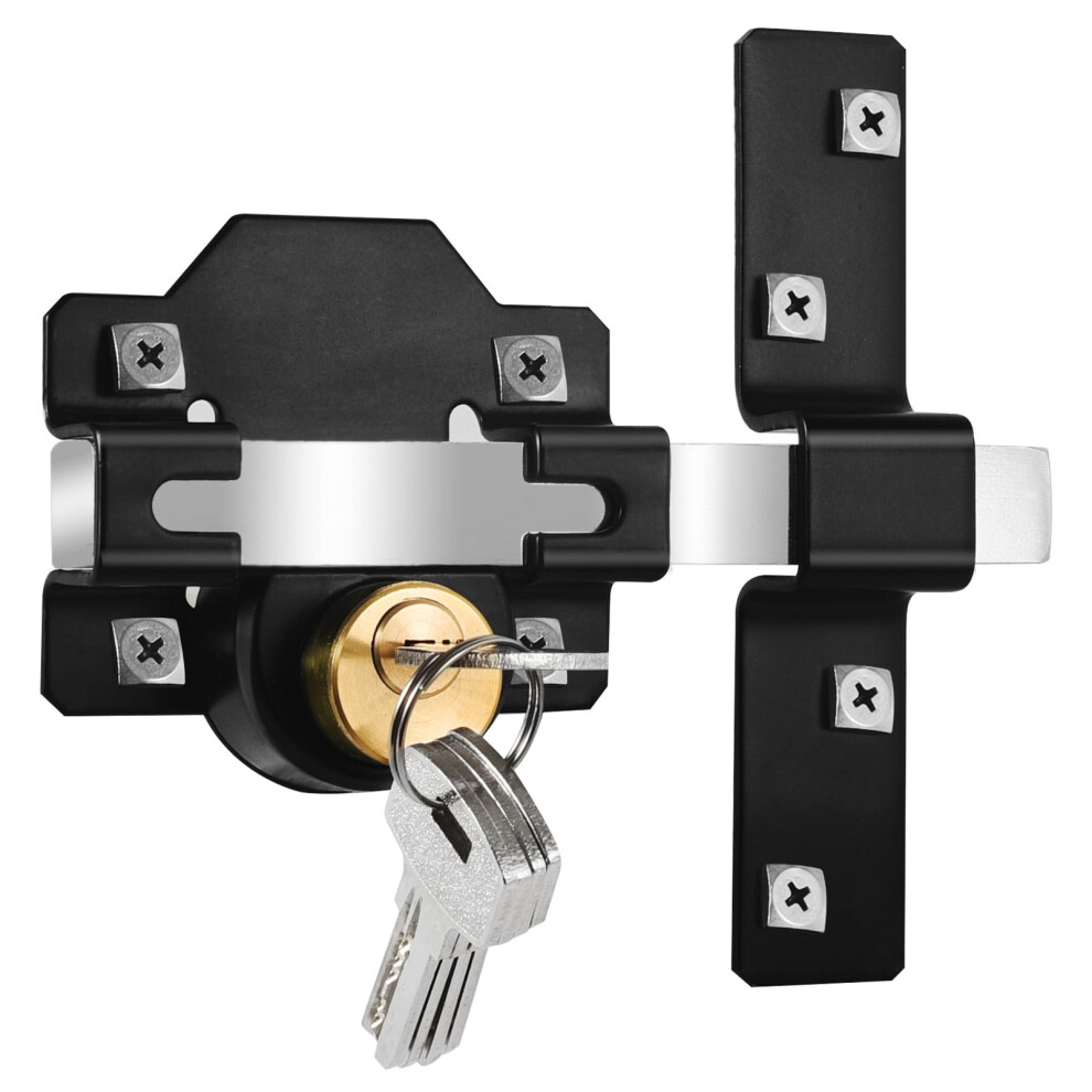 Both Side Lock Door 70Mm Long Throw Gate Lock Stainless Steel Grade Lockable With Rear Double Locking For Yardï¼Garden Doors/Gates Supplied 5 Keys 5051226661914