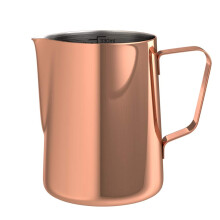 bonVIVO Stainless Steel Milk Jug with Copper Finish, Milk Frothing Jug 330 ml, Barista Milk Jug with Practical Scale