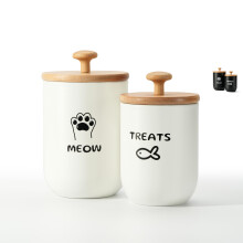 OTTENON Cat Treat Container with Airtight Lid, Cat Food Oganizer Dry Food, Cat Food Storage Containers, Pet Treats Canister