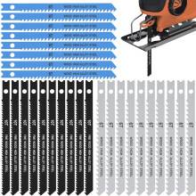 25 Piece Assorted U Shank Jigsaw Blade Set 6T 8T 10T, Made with HCS, Assorted Blades for Wood Plastic and Metal Cutting