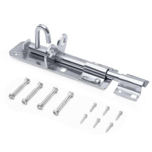 Galvanised Brenton Bolt Sliding Door Lockable Padbolt – 6" (152mm) Heavy Duty Zinc Plate Lock Pad Garden Shed Gate Latch Patio Door Security Gate