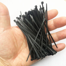 Yaluzibi 4 inch Cable Ties Black 100 Pack, 2.5mm x 100mm Zip Ties Long 18 lbs Tensile Strength with UV Resistant