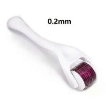 (0.2mm red white) Derma Roller for Facial Body Hair Growth,540 Needles, Micro Face Roll Tool, Skin Beard, 0.2mm, 0.25mm, 0.3mm