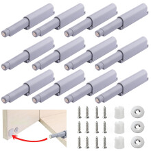 Push to Open Door Opener, Pack of 12 Cupboard Door Opener, Tip On Plastic Push Catch, Magnetic Pressure Door Opener, Cabinet Push to Open Door Opener