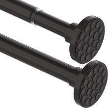Shower Rail, No Drilling, Extendable Curtain Rod for Clamping, Telescopic Rod, Shower Curtain Rail for Bathroom, Bedroom, Black (85-220CM, Φ32 mm)