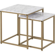 Seconique Dallas Nest Of 2 Tables in Marble/Gold Effect