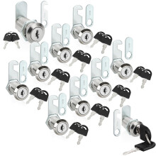 ZOFUN 10 Pcs Cabinet Locks, 30 mm Locker Locks with Keys, Cam Locks 30 mm with 2 Locking Plates
